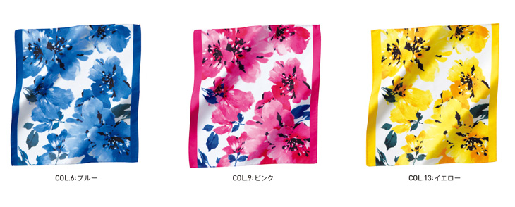  【EAZ667】 首元を鮮やかに彩る花柄のきいたモダンなミニスカーフ(スカーフループつきアイテム専用) [ENJOY/カーシー]
