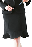 【EAS515】 ラッフルデザインの可愛いスカート!事務服 マーメイドラインスカート [ENJOY/カーシー]