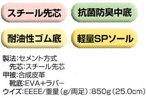  【85202】 イエロー・レッドのステッチを効かせた現場向きシューズ!セーフティーシューズ・安全靴 [ジーベック]