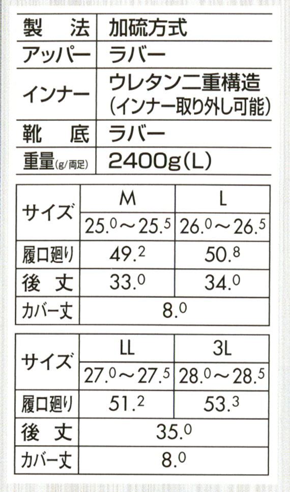  【85780】 筒太設計が厚みのある防寒着に最適!ジーベック・防寒長靴(先芯なし) [ジーベック]