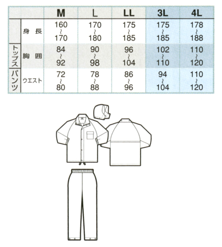  【AZ58700】 機能と価格を極めた品質!レインスーツ(ジャケット パンツセット) [アイトス]