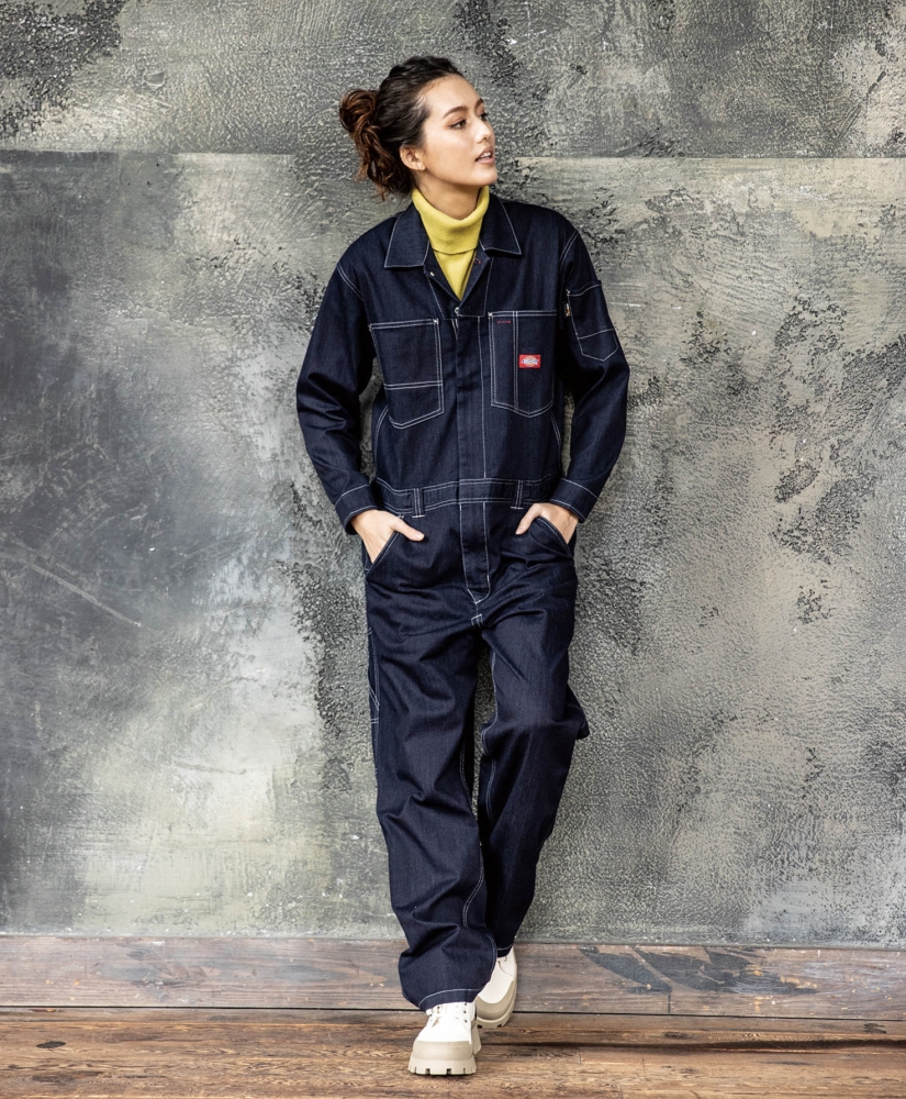 【D-756】コーデュラストレッチデニムツナギDickies ・ディッキーズ