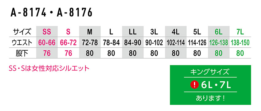 SET16【A-8170+A-8174】6L,7Lキングサイズ有作業着・作業服 上下セット(長袖ブルゾン+スラックス)【UNIFORM BOOKコーコス】