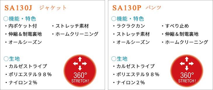 SET51 【SA130J + SA130P】 伸びよく、戻りのよいストレッチ素材できれいに着れる!事務服パンツスーツ [Select Stage]