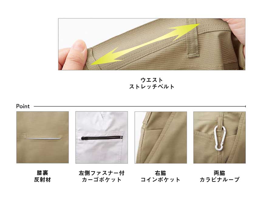 【SPT12425】夏の快適を維持する新次元ワークウェアカーゴパンツユニセックス【SUN-Sサンエス】