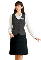 SET88 【SA310V + SA285S】 上品なクラシカルデザイン。事務服ベストスーツ(Aラインスカート) [Select Stage]